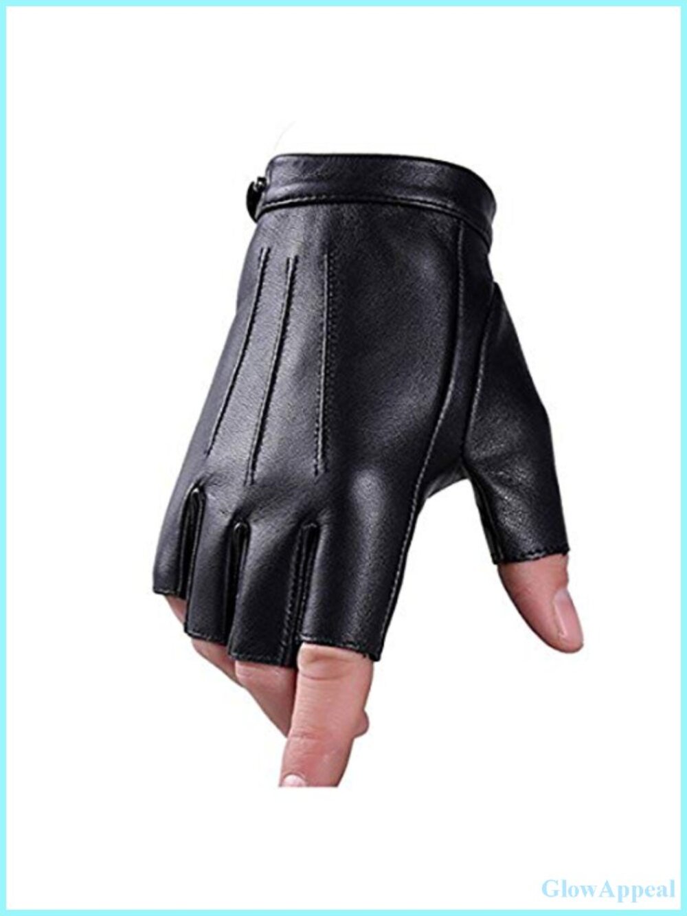 PU Faux Leather Fingerless Driving Gloves Touchscreen Half Finger Gloves for